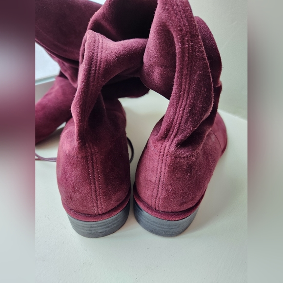 **Stuart Weitzman Suede Lowlands Burgundy Women's Size 4.5 - Picture 5 of 12